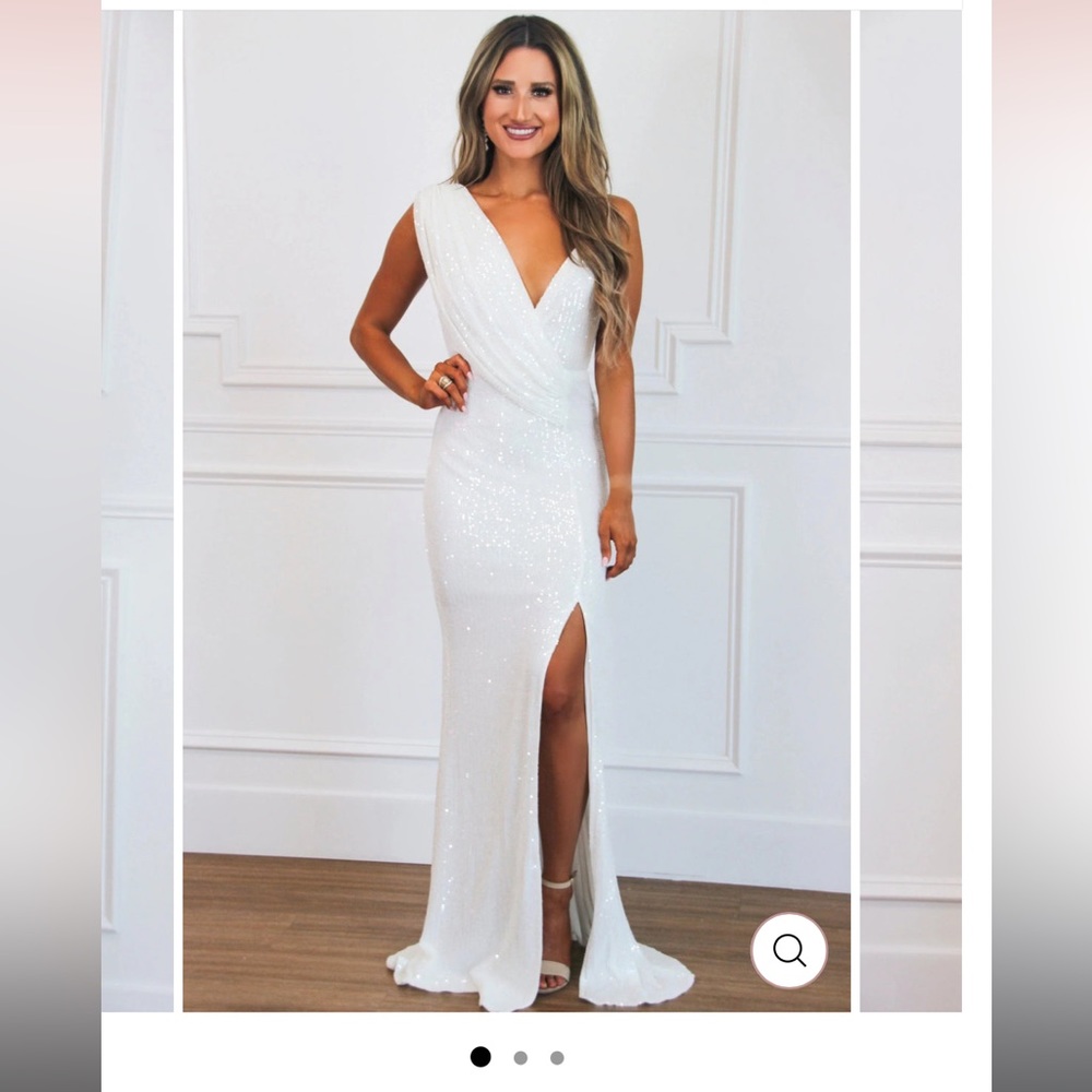 Sequin White Maxi Dress